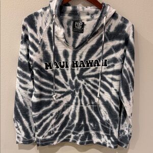 Pop Surf Black and White Tie-Dye Hoodie